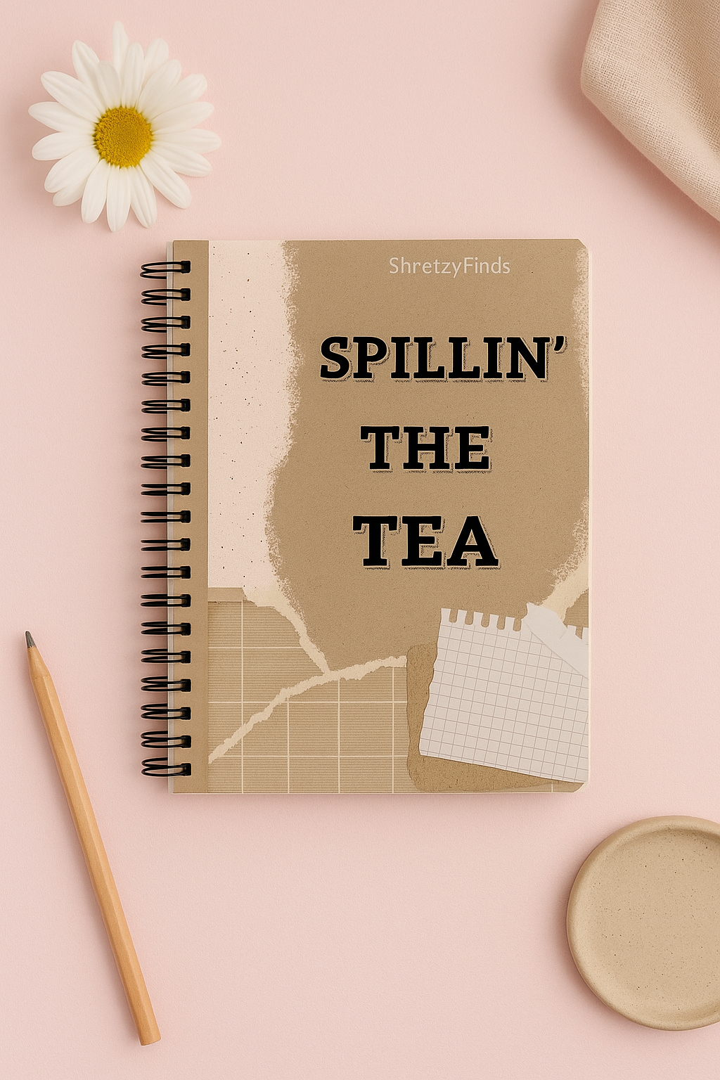 Aesthetic Soft Cover Unruled Notebook for Study, Work & Journaling – 150Pages | Spiral Bound