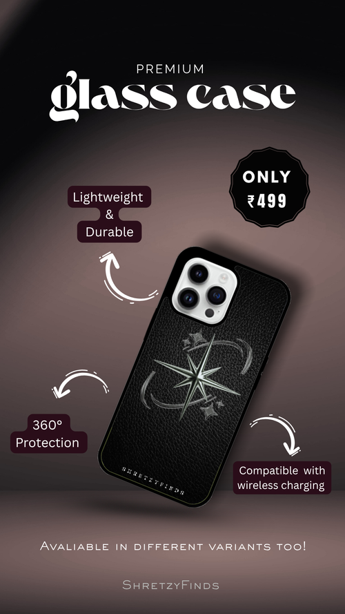 Shadow Star Glass Phone Case | Classy| Elegant | Gift for Him | Premium Phone Case