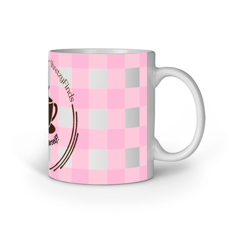 Aesthetic Checkered Mug – Ceramic | Cute Pastel Coffee & Tea Cup