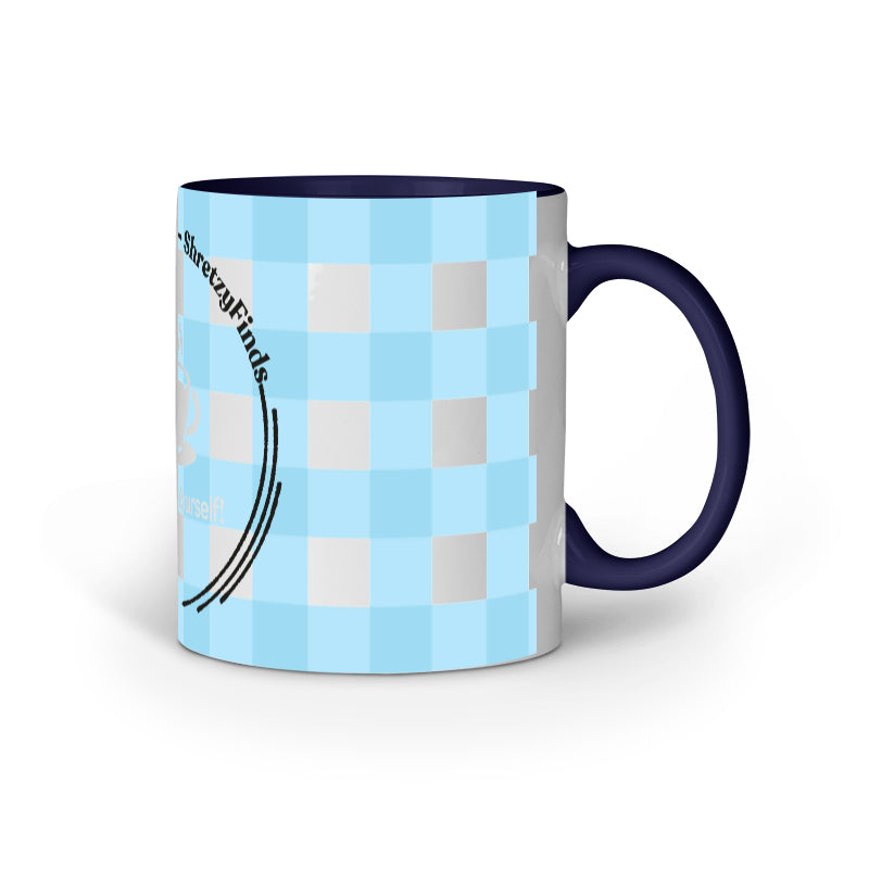 Aesthetic Checkered Mug – Ceramic | Cute Pastel Coffee & Tea Cup