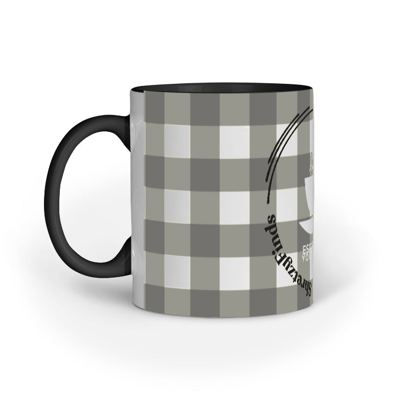 Aesthetic Checkered Mug – Ceramic | Cute Pastel Coffee & Tea Cup