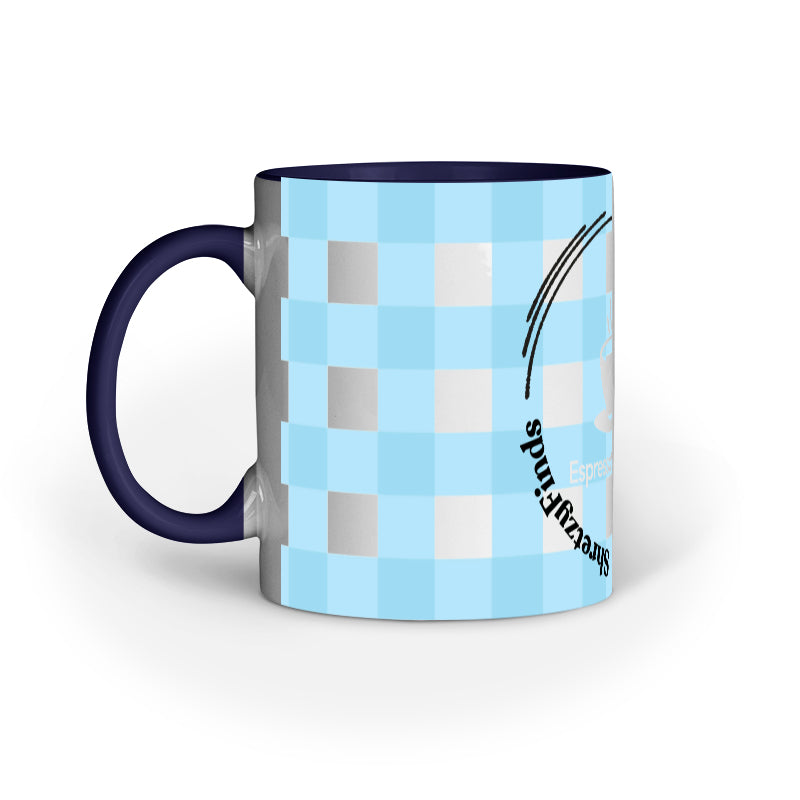 Aesthetic Checkered Mug – Ceramic | Cute Pastel Coffee & Tea Cup